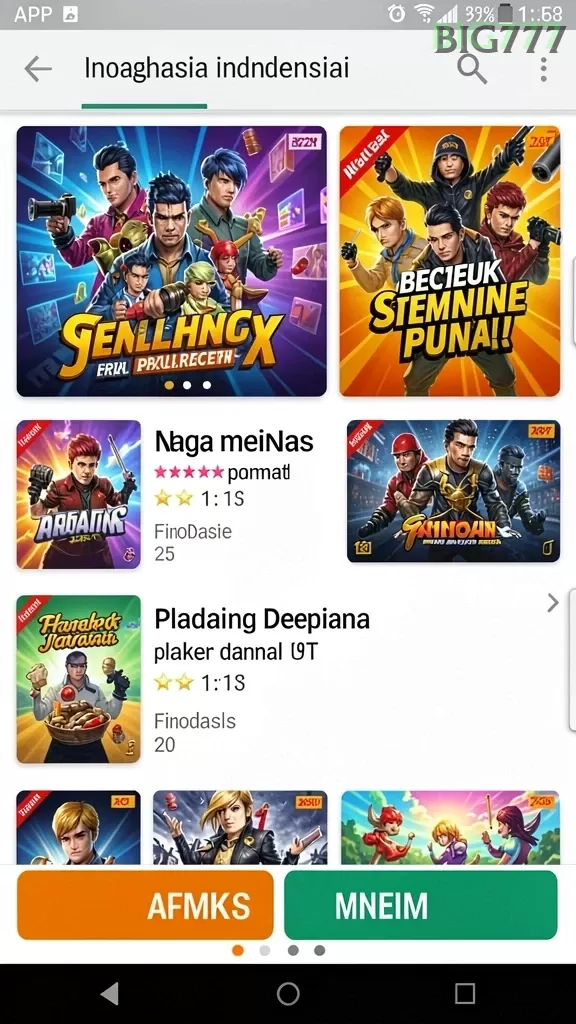 Cuplikan layar menu unduhan big777 untuk perangkat Android